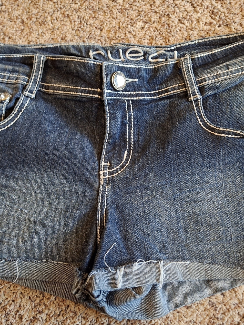 Rue21 Dark Blue Denim Cuffed Women's  Short Shorts